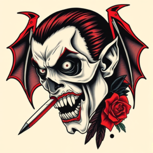 Neo-Traditional Vampire Tattoo
