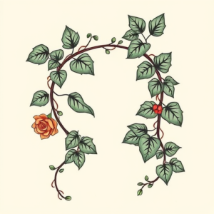 Neo-Traditional Vine Tattoo