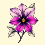 Neo-Traditional Violet Tattoo