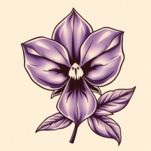 Neo-Traditional Violet Tattoo