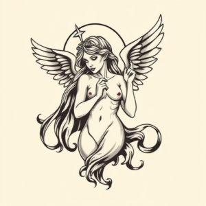 Neo-Traditional Virgo Tattoo