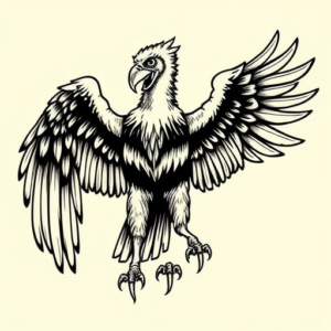 Neo-Traditional Vulture Tattoo