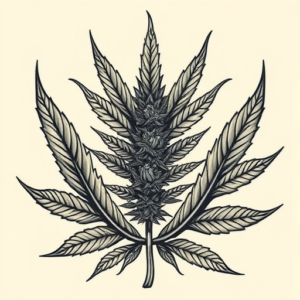 Neo-Traditional Weed Tattoo