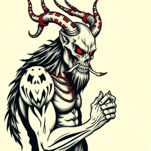 Neo-Traditional Wendigo Tattoo