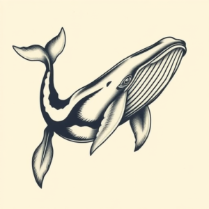 Neo-Traditional Whale Tattoo
