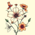 Neo-Traditional Wildflower Tattoo