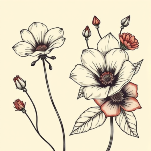 Neo-Traditional Wildflower Tattoo