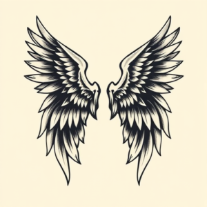 Neo-Traditional Wings Tattoo