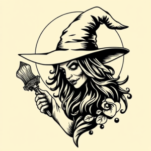 Neo-Traditional Witch Tattoo
