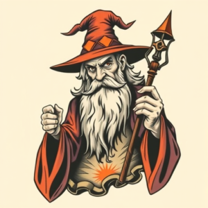 Neo-Traditional Wizard Tattoo