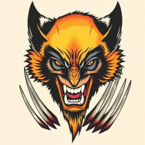 Neo-Traditional Wolverine Tattoo