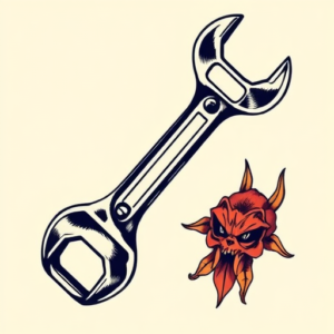 Neo-Traditional Wrench Tattoo