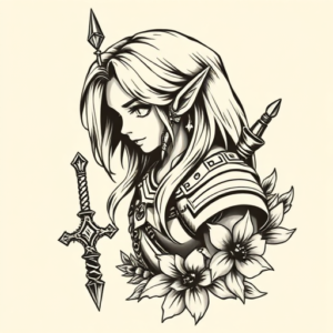 Neo-Traditional Zelda Tattoo