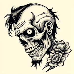 Neo-Traditional Zombie Tattoo