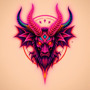 Neon Baphomet Tattoo