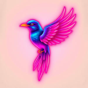 Neon Bird Tattoo