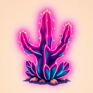 Neon Cactus Tattoo