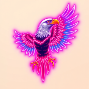 Neon Eagle Tattoo