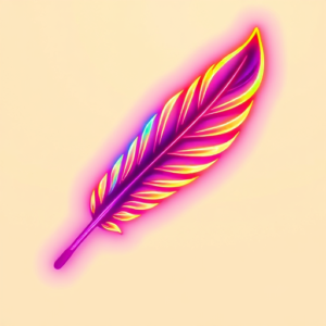 Neon Feather Tattoo
