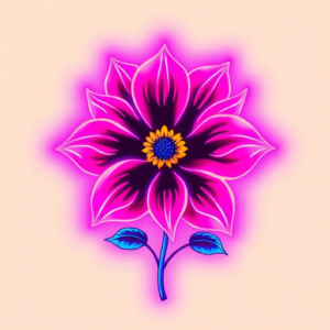 Neon Flower Tattoo
