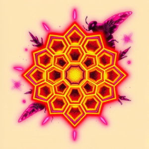 Neon Honeycomb Tattoo