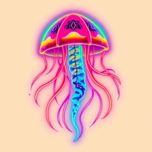 Neon Jellyfish Tattoo