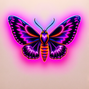 Neon Moth Tattoo