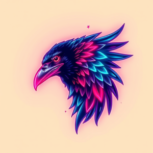 Neon Raven Tattoo