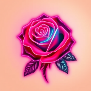 Neon Rose Tattoo