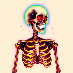 Neon Skeleton Tattoo