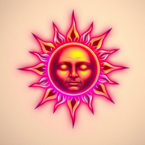 Neon Sun Tattoo
