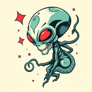 New School Alien Tattoo