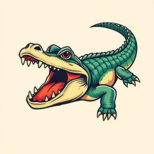 New School Alligator Tattoo