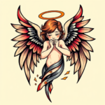 New School Angel Tattoo
