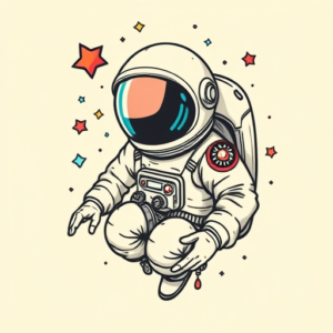 New School Astronaut Tattoo
