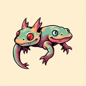 New School Axolotl Tattoo