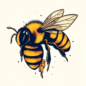 New School Bee Tattoo