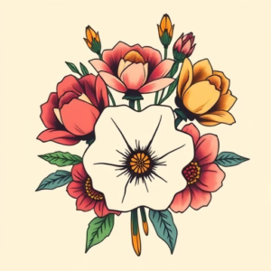 New School Bouquet Tattoo