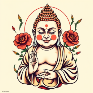 New School Buddha Tattoo