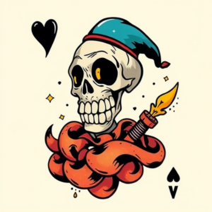 New School Card Tattoo