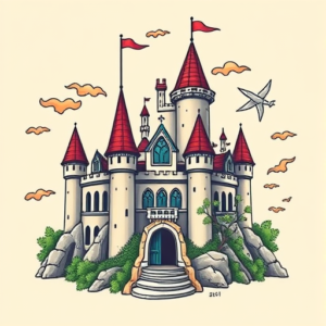 New School Castle Tattoo