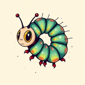 New School Caterpillar Tattoo