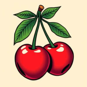 New School Cherry Tattoo