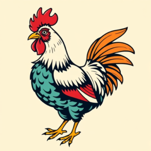New School Chicken Tattoo