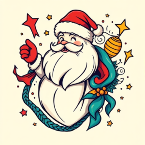 New School Christmas Tattoo