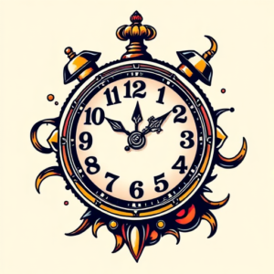 New School Clock Tattoo