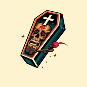 New School Coffin Tattoo