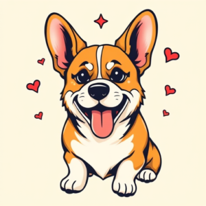 New School Corgi Tattoo