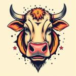 New School Cow Tattoo