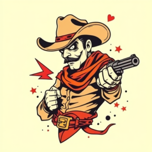 New School Cowboy Tattoo